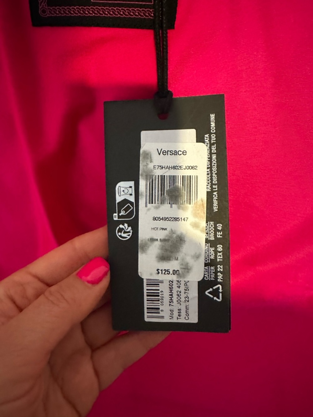 Versace Jeans Couture Hot Pink Crop Top - Picture 3 of 5